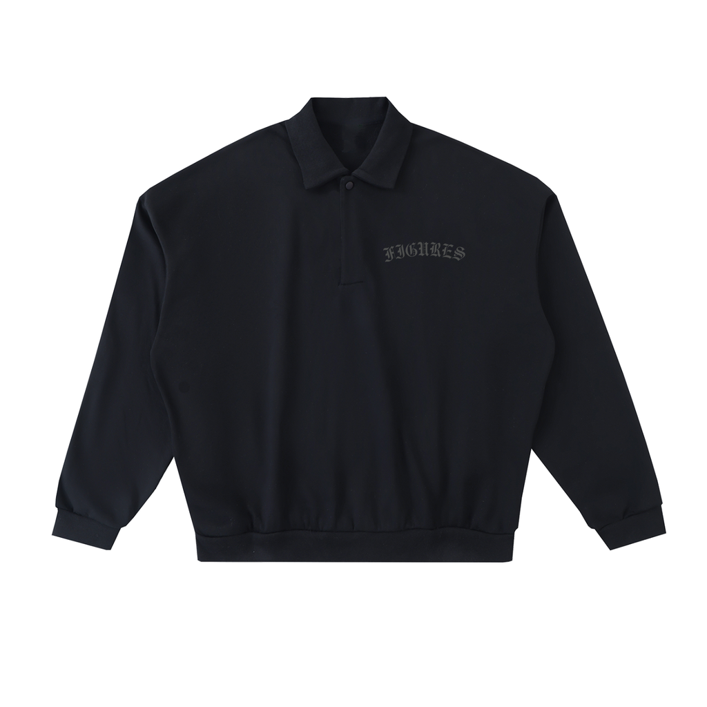 Heavyweight Fleece Polo Sweatshirt ($80)